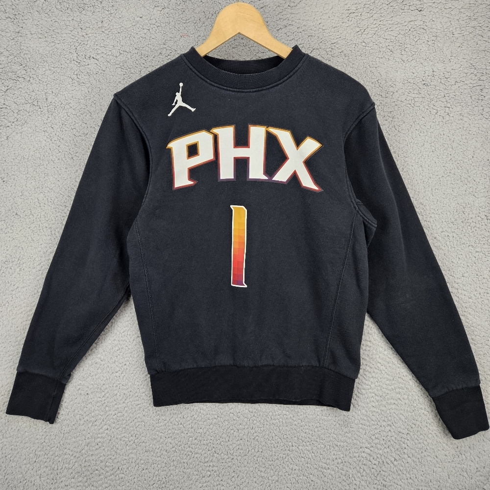 Jordan Black Crewneck Sweater with PHX Lettering and Jumpman Logo